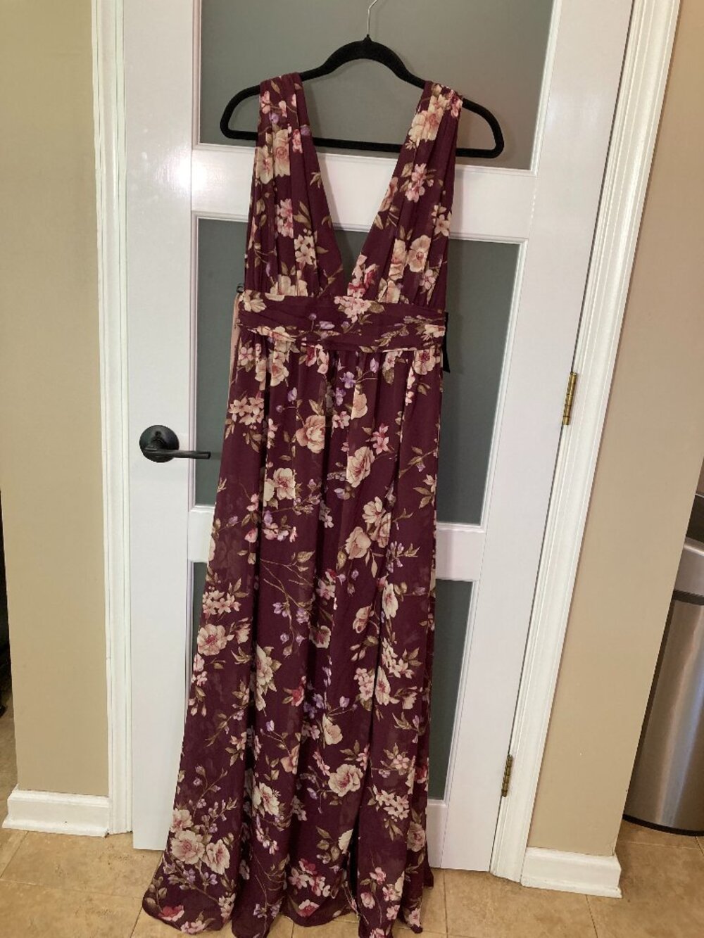 Heavenly Hues Plum Floral Maxi Dress - Large - NWT!
